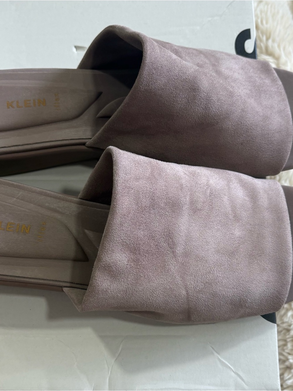 Anne Klein Mauve Suede Slide Mules